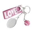 thumbnail image 1 of Llavero creativo de raqueta de tenis, mini pelota de tenis 3D, colgante, raqueta bonita Rosado, 1 of 9