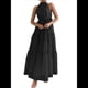 thumbnail image 2 of Vestido Maxi Floral de Verano para Mujer, Sin Mangas, Cuello Halter, Volantes Sueltos, Bohemio con Cinturón Negro L, 2 of 9