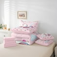 thumbnail image 6 of Homewish Dreamy Unicorn Teens Twin Bedding Sets 7-Piece, Rainbow Stars Cloud Bedding Comforter Set, Kawaii Cartoon Animal Reversible Sheet Sets, Lightweight Room Decor, 6 of 8