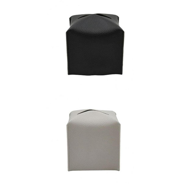 2 soportes creativos para pañuelos de cuero para cómoda de dormitorio. Negro+Gris Soledad Caso de tejido