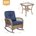 thumbnail image 2 of W WARMHOL 3 Pcs Steel Outdoor Bistro Sets with Cushions Coffee Table, Stainless Steel/Navy Blue, 2 of 2