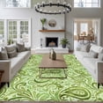 thumbnail image 4 of 5x8 Washable Area Rug, Green Paisley Floral Non-Slip Large Rectangle Rug for Living Room Dining Room, Retro Abstract Watercolor Paisley Floral Indoor Floor Mat for Home Decor, 4 of 9