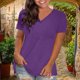 thumbnail image 2 of Camisetas de talla grande,Camiseta estampada para mujer, blusa de manga 3/4, cuello redondo, informal, tela de imitación, ideal para el hogar y el uso diario, sopatenor, 2 of 8