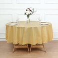 thumbnail image 2 of BalsaCircle 84" Gold Round Disposable Plastic Tablecloth Table Cover Affordable Cheap Picnic, 2 of 5