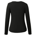 thumbnail image 4 of Arlun,Women Scoop Neck U-Neck Knit Long Sleeve Slim Fit Ribbed Sweater Tops Plus Size Women's Soft Lightweight Comfortable Workout Tee Shirts Black L, 4 of 8