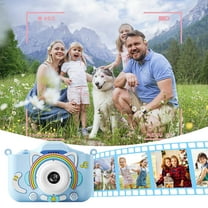 Kids Digital Camera, 2MP Front & Back Lenses, .0 Inch Screen, 1080P Video, 8x Zoom, Rechargeable 1000mAh Battery, Shockproof, for 3-10 Years Old, Gift for Kids