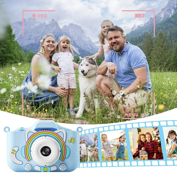 Digital Camera Clearance, Kids Digital Camera For Kids Gifts Camera 2.0Inch Screen Rechargeable Front And Back Double Lens 2MP For Kids 3-10 Year Old