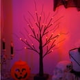 thumbnail image 1 of CNKOO 23.6 Inch Halloween Birch Tree Halloween Decorations Black Christmas Tree with 24LED Orange and  Lights and Halloween Lights Indoor Tabletop Tree Light 2 Light Modes USB/Battery Pow, 1 of 10