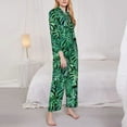 thumbnail image 4 of Bingfone Womens Pajama Sets Monstera Leaves Print,Long Sleeve Loungewear Pajamas Set-Medium, 4 of 9