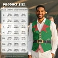 thumbnail image 7 of Yuyamidu Santa Claus Clothes Men's V-Neck Business Vests with 3 Pockets Formal Dress Vest for Suit Tuxedo Christmas Casual 4 Button Waistcoat Size 3XL, 7 of 7