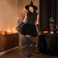 thumbnail image 4 of Adult Women'S Halloween Witch Costume Set With Hat, Striped Socks, Gloves And Tulle Skirt, Four-Piece Outfit For Costume Parties, Dance Events, Cosplay And Themed Celebrations, 4 of 6