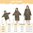 thumbnail image 4 of FORMRS Wearable Blanket Hoodie with Sleeves for Kids Cozy Flannel Sweatshirt, Black Floral Pattern, 4 of 7