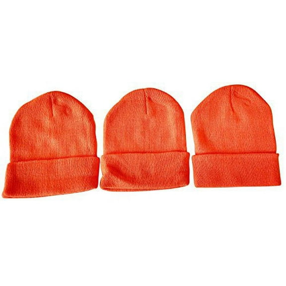 Yacht & Smith 3 Piece of Warm Winter Toboggan Hunter Men's Women's Hat (Orange)