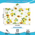thumbnail image 2 of Yellow Lemon Fruit Sunflowers White Pattern Hooded Bath Towel，50"x30" for Ages 3 To 12 Kids, Quick Dry Lightweight Soft Microfiber Hood Beach Towel Cover Up for Kids, 2 of 7