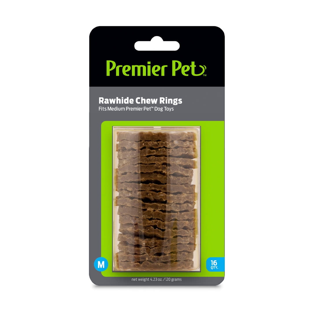 Premier Pet Rawhide Chew Ring Medium and Premier Pet Ring Holding Ball Medium Bundle