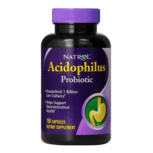Natrol Acidophilus Probiotic Capsules 100 mg , 150 Ea, 2 Pack