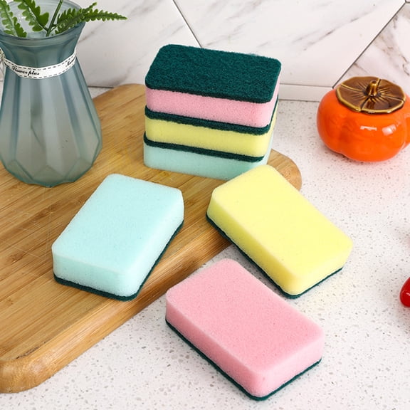 RBCKVXZ Scrubit Non-Scratch Cleaning Scrub Sponges - 10 Pcs Right Angle Kitchen Sponges for Cleaning Around the Home, Bathroom, Nonstick Pots and Pans (Colorful)