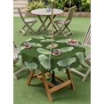 thumbnail image 4 of Outdoor Tablecloth with Umbrella Hole for Patio/Picnic/Party/Camping, Ginkgo Leaf Waterproof Table Cloth Round Cover Washable, Botanical Plants Dark Green Leaves (Dia 60"), 4 of 9