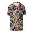 thumbnail image 5 of Horkkom Hawaiian Shirts for Women Summer Plus Size Short Sleeve Button Down Shirts Casual Floral Print V Neck Cardigan Black 2XL, 5 of 5
