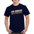 thumbnail image 5 of UGP Campus Apparel Los Angeles Retro Repeat - Sports Team City Pride Tailgating T Shirt - 3X-Large - Navy w/White & Old Gold Print, 5 of 6