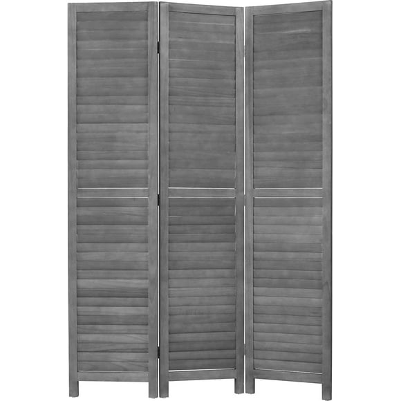 Wood Room Divider Panel and Privacy Screens 68.9" x 15.75" Each Panel for Home Office Bedroom Restaurant (3 Panels, Gray)