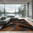 thumbnail image 2 of ODIKA 8'x10' Washable Area Rug Non-Shedding, Easy Care, Modern Brushstroke Art With Interlocking Geometric Accents Abstract Flowing for King Size Bedroom Under Bed, Master Suite, 2 of 7