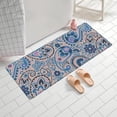 thumbnail image 2 of Blue Paisley and Floral Pattern Bathroom Rugs Mat,Non Slip Microfiber Bathroom Rug,Rubber Backing,Soft Bathroom Mats for Bathroom Floor,Tub and Shower,60x24in(150x60cm), 2 of 5