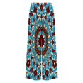 thumbnail image 6 of Floral Pattern Vibrant Colors Symmetry Women's Casual Wide Leg Pants Comfort Pockets Elastic Waist Loose Fit Pants, 6 of 7