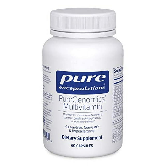 Pure Encapsulations PureGenomics Multivitamin - Suplemento para apoyar los requisitos de nutrientes de variaciones genéticas comunes - con vitamina A, B, C, D, E, K y minerales - 60 cápsulas