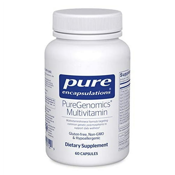 Pure Encapsulations PureGenomics Multivitamin - Suplemento para apoyar los requisitos de nutrientes de variaciones genéticas comunes - con vitamina A, B, C, D, E, K y minerales - 60 cápsulas