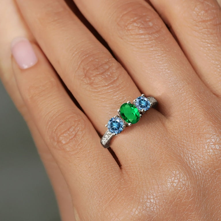 【美品】GEM STONE KING リング Silver925 #12 Gem Stone King 925 Sterling Silver Ring Nano Emerald and