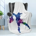 thumbnail image 4 of Rock Music Soft Flannel Fleece Throw Blanket, Star Colorful Composition Musical Design Illustration Party Pattern, Cozy Plush for Indoor and Outdoor Use, 50" x 70", Multicolor, by Ambesonne, 4 of 5