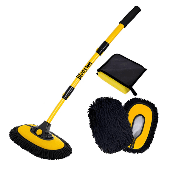 Kit Limpieza Auto Detallado Bloosom Automotriz Microfibra Auto Amarillo