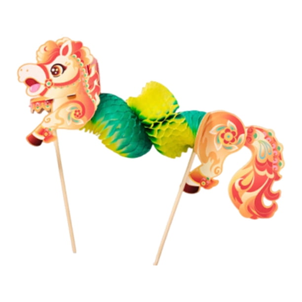 Caballo de papel para manualidades de Año Nuevo chino, material para armar caballos de papel, tradicional Caballo verde amarillo