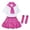 a-Hot Pink, variant on Kids Cheerleading Outfit Stage Show Preschool Graduation Short Sleeve T-Shirt Tee Tops Casual Skirt Graduation Photography Outfit Party Outfit 4T