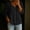 29# Black, variant on Women's Cotton Linen Blouses Empire Waist Button Down V Neck Peplum Long Sleeve Casual Lightweight Tops Black M