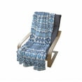 thumbnail image 4 of Tribal Soft Flannel Fleece Throw Blanket, Aztec Pattern with Geometric Folk Cultural Forms Prehistoric Image, Cozy Plush for Indoor and Outdoor Use, 50" x 60", Blue White, by Ambesonne, 4 of 6