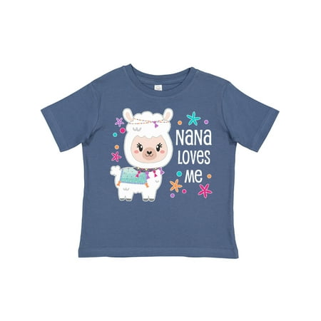 

Inktastic Nana Loves Me- Cute and Happy Llama Gift Toddler Boy or Toddler Girl T-Shirt