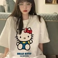 thumbnail image 5 of Sanrio Hello Kitty Cute White Tshirt Women's New Korean Y2k Streetwear Campus Style Tops Female Oversize Family Clothing, 5 of 15