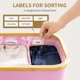 thumbnail image 4 of Pink Laundry Hamper With Lid, 160L Large Capacity With Removable Bags And Washable Bags, 5 Labels For Clothes Sorting, Laundry Basket For Bedroom, Laundry Room, Small Apartment Laundry Sorter, 4 of 6