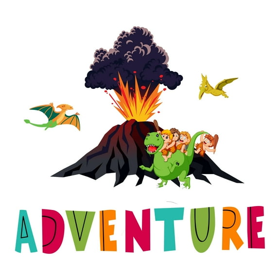 Cute Cartoon Flying Pterodactyl Dinosaurs ArtWall Decal Decoration Adventure Joyful Cartoon Cartoon Animals Decorating Ideas for Child's Bedroom Size: 10 In(W) x 9 In(H)