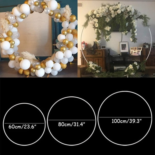 60/80/100cm Round Balloon Column Stand Holder Arch Frame Ring Wedding Christmas Decoration Baby Shower Kids Birthday Party Decor100cmUnited States He Qiyong unisex