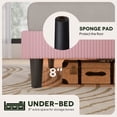 thumbnail image 5 of Einfach Full Luxury Channel-Tufted Corduroy Velvet Platform Bed Frame with Wingback Headboard, Pink, 5 of 10