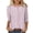 Hot Pink, variant on Staron Women Striped Round Neck 3/4 Sleeve Casual Basic Loose Tops Blouse Tshirt, Gray S