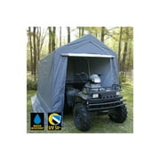 King Canopy Storage Shed 7ft x 12ft , 1.5-inch Steel Frame, 6-Leg, Grey 185gsm Polyethylene Cover