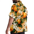 thumbnail image 3 of Tangerine Men's Button Down Casual Hawaiian Print Short Sleeve Summer Beach Shirt, 3 of 6