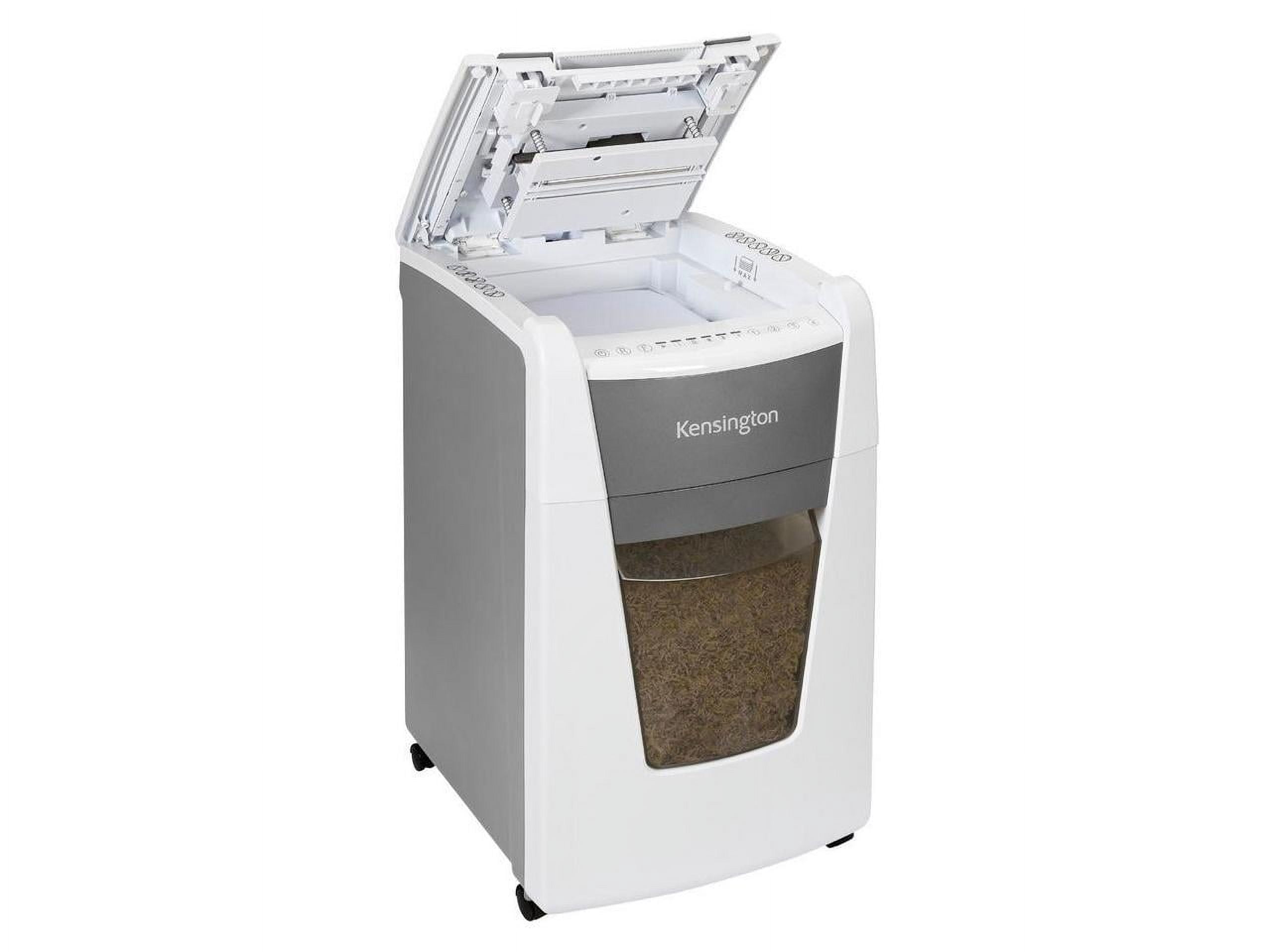 Kensington OfficeAssist Auto Feed Shredder A3000-HS Anti-Jam Micro Cut - Continuous Shredder - Micro Cut - 8 Per Pass - for shredding Paper, Staples, Paper Clip, Credit Card, Junk Mail, Glossy Paper,