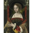 thumbnail image 3 of The Master of the Parrot 20x24 Black Modern Framed Museum Art Print Titled - Saint Mary Magdalene Before a Curtain Supported by Angels in an Architectural Niche (1525-1550), 3 of 5