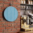 thumbnail image 2 of Welcome Sign for Front Door, Blue Stripe Round Metal Wall Art Wreaths, Farmhouse Modern Minimalist Geometric Outdoor Indoor Wall Hanging Sign for Porch Decor Housewarming Gifts 5.9 Inch, 2 of 8
