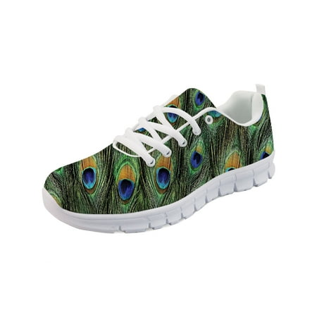 

Sport Jogging Running Shoes For Women Nurse Walk Casual Shoes Peacock Feather Air Mesh Lightweight Ladies Sneakers Woman Flats